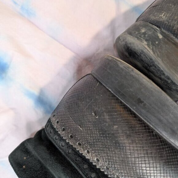 Magnanni Black Leather and Suede Oxford Derby Dress Boots Men Size 42.5 - Picture 12 of 14